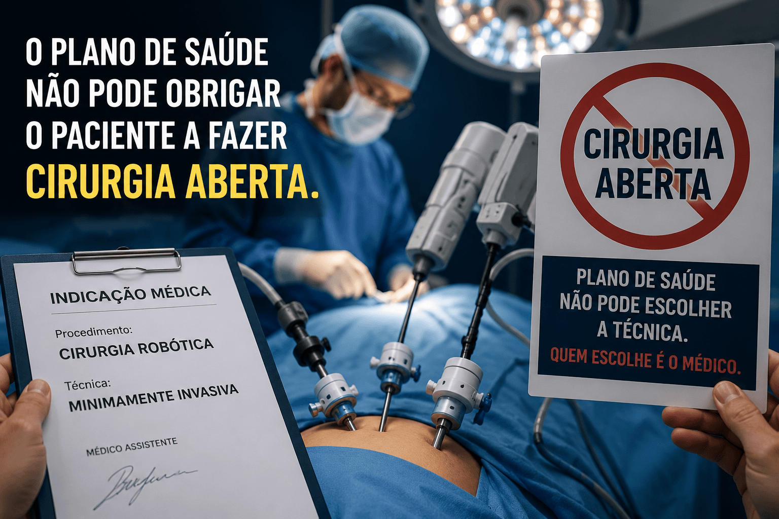 O plano de saúde pode obrigar o paciente a fazer uma cirurgia aberta?